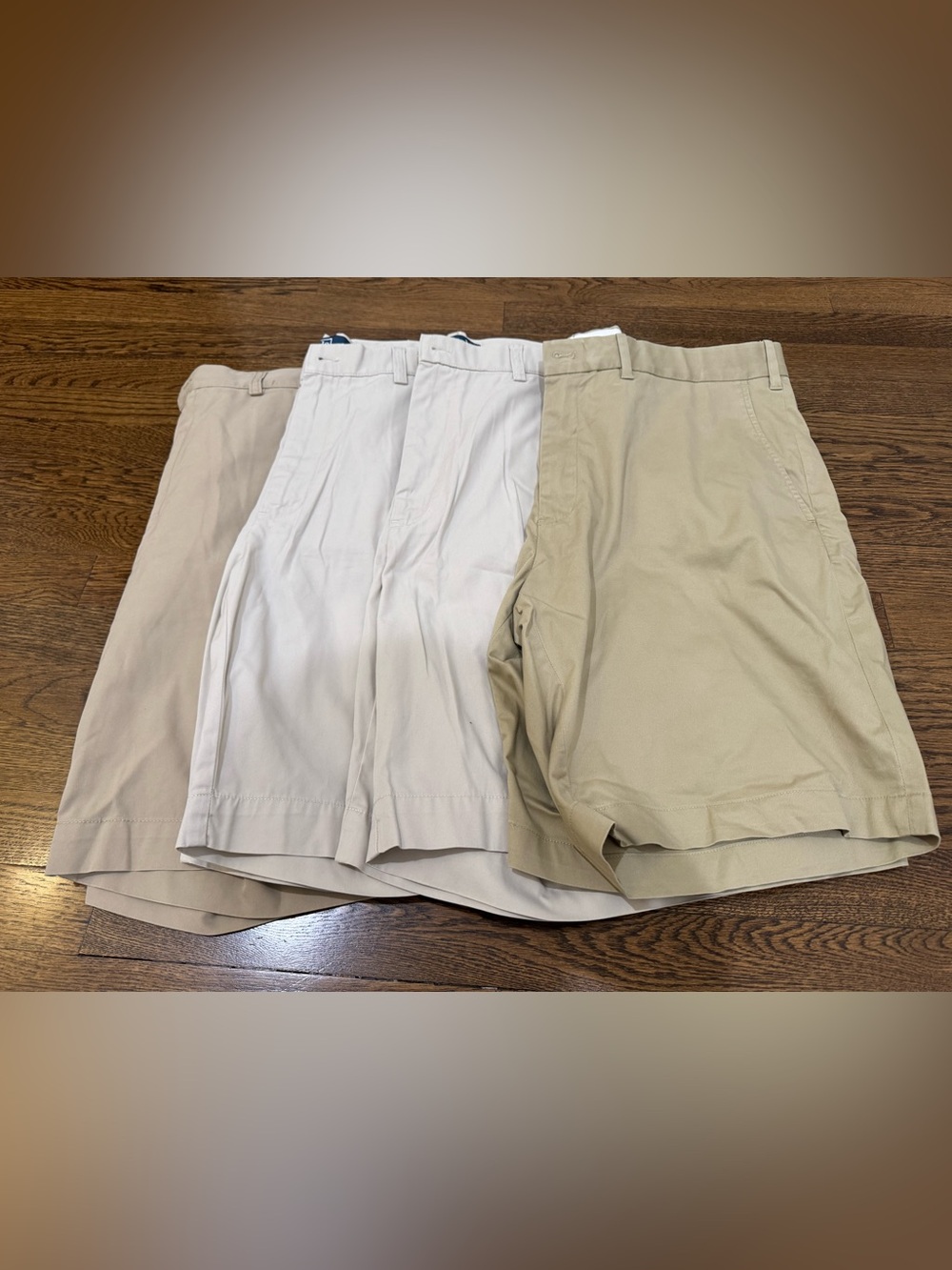 Polo by Ralph Lauren Men's Stone and Khaki Flat-Front Performance Shorts